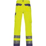Dassy - Buffalo - Hogezichtbaarheidsbroek - Fluogeel/Marineblauw - 290 gram - Met Kniezakken