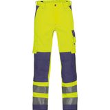 Dassy - Buffalo - Hogezichtbaarheidsbroek - Fluogeel/Marineblauw - 290 gram - Met Kniezakken