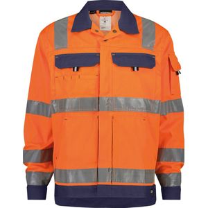 Dassy - Dusseldorf - Hogezichtbaarheidsvest - Fluo-Oranje/Marineblauw - 290 gram