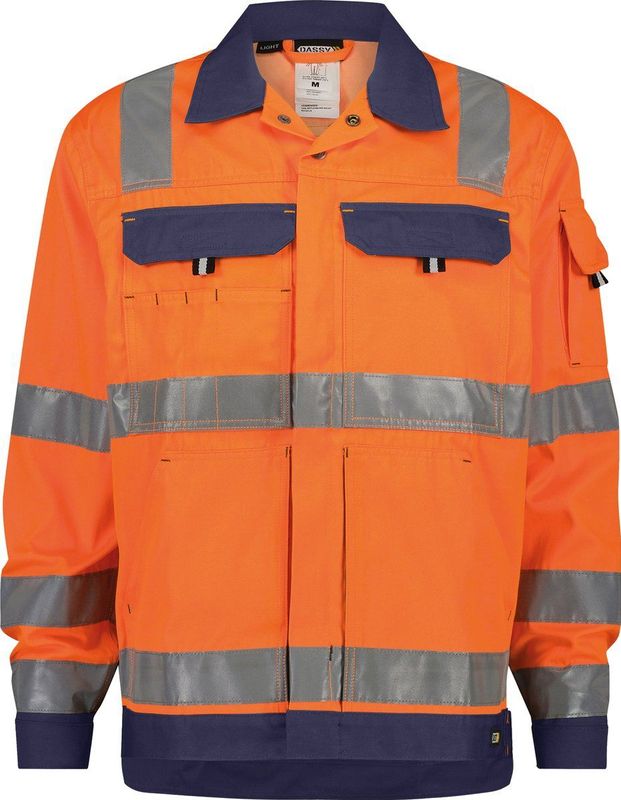 Dassy - Dusseldorf - Hogezichtbaarheidsvest - Fluo-Oranje/Marineblauw - 290 gram