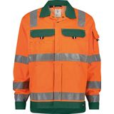 Dassy - Dusseldorf - Hogezichtbaarheidsvest - Fluo-Oranje/Flessengroen - 290 gram