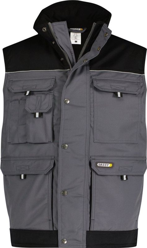 Dassy - Hulst - Tweekleurige Bodywarmer - Cementgrijs/Zwart
