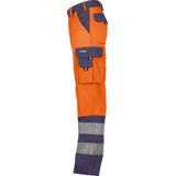 Dassy - Lancaster - Hogezichtbaarheidsbroek - Fluo-Oranje/Marineblauw - 290 gram
