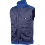 Dassy Faro Tweekleurige mouwloze werkvest Marineblauw/Korenblauw maat S