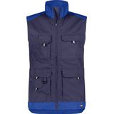Dassy Faro Tweekleurige mouwloze werkvest Marineblauw/Korenblauw maat S