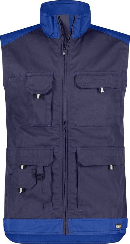 Dassy Faro Tweekleurige mouwloze werkvest Marineblauw/Korenblauw maat S