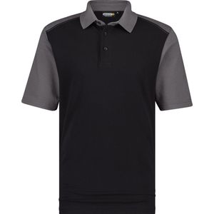 DASSY Cesar poloshirt tweekleurig, zwart/cementgrijs