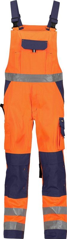 Dassy - Toulouse - Hogezichtbaarheidsbretelbroek - Fluo-Oranje/Marineblauw