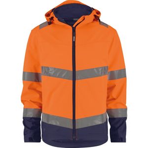 Dassy - Malaga - Softshelljas - Fluo-Oranje/Marineblauw - Hogezichtbaarheids