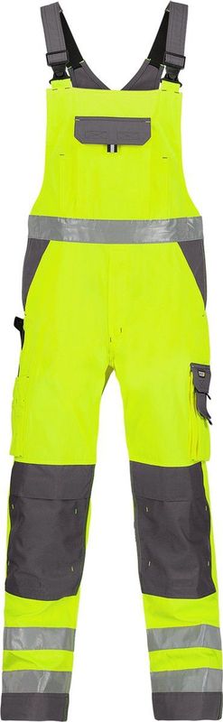 Dassy - Toulouse - Hogezichtbaarheidsbretelbroek - Fluogeel/Cementgrijs - Maat 52