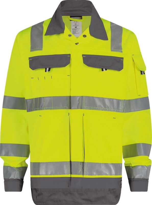 Dassy - Dusseldorf - Hogezichtbaarheidsvest - Fluogeel/Cementgrijs - 290 gram