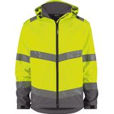 Dassy - Malaga - Hogezichtbaarheids Softshelljas - Fluogeel/Cementgrijs