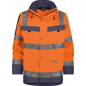 Dassy - Atlantis - Werkjas - Fluo-Oranje/Marineblauw - 100% Polyester - Waterdicht