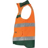 Dassy - Bilbao - Hogezichtbaarheidsbodywarmer - Fluo-Oranje/Flessengroen