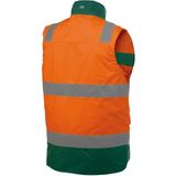 Dassy - Bilbao - Hogezichtbaarheidsbodywarmer - Fluo-Oranje/Flessengroen