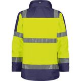 Dassy - Atlantis - Hogezichtbaarheidsparka - Fluogeel/Marineblauw - 100% Polyester - Waterdicht