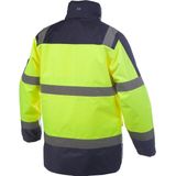 Dassy - Atlantis - Hogezichtbaarheidsparka - Fluogeel/Marineblauw - 100% Polyester - Waterdicht