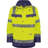 Dassy - Atlantis - Hogezichtbaarheidsparka - Fluogeel/Marineblauw - 100% Polyester - Waterdicht