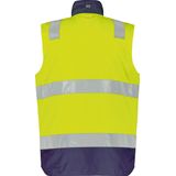 Dassy - Bilbao - Hogezichtbaarheidsbodywarmer - Fluogeel/Marineblauw