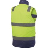 Dassy - Bilbao - Hogezichtbaarheidsbodywarmer - Fluogeel/Marineblauw