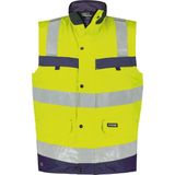 Dassy - Bilbao - Hogezichtbaarheidsbodywarmer - Fluogeel/Marineblauw