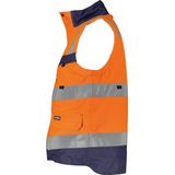 Dassy - Bilbao - Hogezichtbaarheidsbodywarmer - Fluo-Oranje/Marineblauw