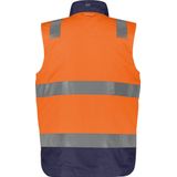 Dassy - Bilbao - Hogezichtbaarheidsbodywarmer - Fluo-Oranje/Marineblauw