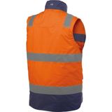 Dassy - Bilbao - Hogezichtbaarheidsbodywarmer - Fluo-Oranje/Marineblauw