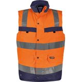Dassy - Bilbao - Hogezichtbaarheidsbodywarmer - Fluo-Oranje/Marineblauw