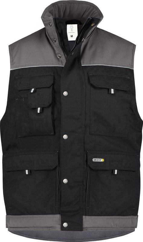 Dassy - Hulst - Tweekleurige Bodywarmer - Zwart/Cementgrijs