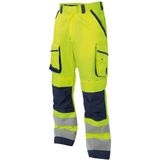 Dassy - Chicago - Hogezichtbaarheidsbroek - Fluogeel/Marineblauw - Maat 58