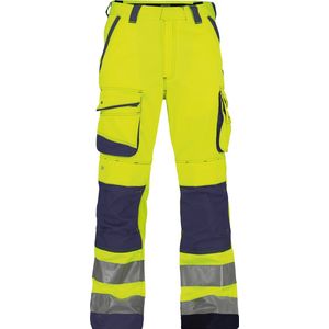 Dassy - Chicago - Hogezichtbaarheidsbroek - Fluogeel/Marineblauw - Maat 58