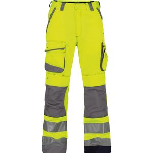 Dassy - Chicago - Hogezichtbaarheidsbroek - Fluogeel/Cementgrijs - Maat 64
