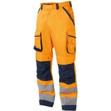 Dassy - Chicago - Hogezichtbaarheidsbroek - Fluo-Oranje/Marineblauw - Maat 50