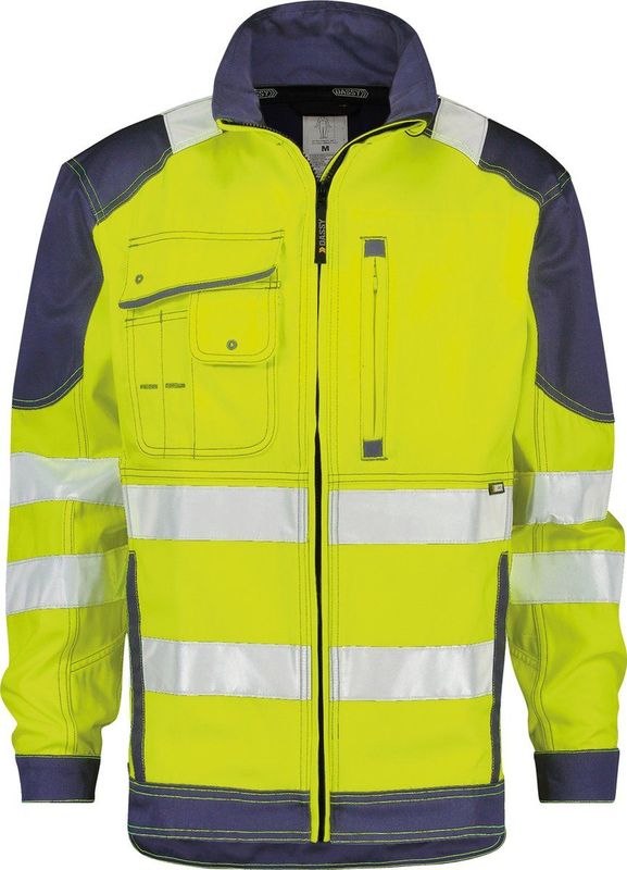 Dassy - Orlando - Hoge Zichtbaarheidsvest - Fluogeel/Marineblauw
