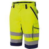 Dassy - Lucca - Hogezichtbaarheidsshort - Fluogeel/Marineblauw