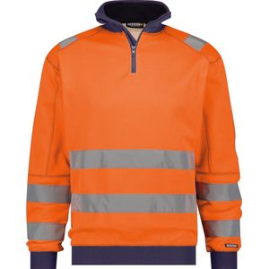 Dassy - Denver - Hogezichtbaarheidssweater - Fluo-Oranje/Marineblauw