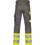 Dassy - Phoenix - Hogezichtbaarheidsbroek - Cementgrijs/Fluogeel - Maat 62