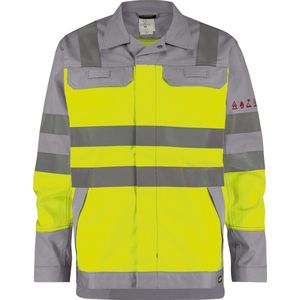 Dassy - Franklin - Multinorm Hogezichtbaarheidsvest - Fluogeel/Grafietgrijs - Katoen/Polyester