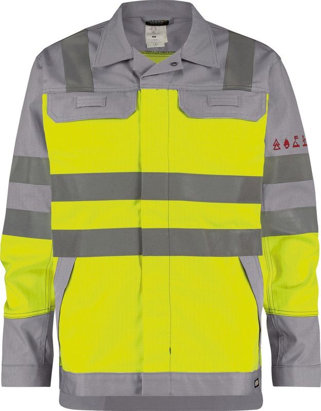 Dassy - Franklin - Multinorm Hogezichtbaarheidsvest - Fluogeel/Grafietgrijs - Katoen/Polyester