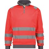 Dassy Denver Hogezichtbaarheidssweater Fluorood/Cementgrijs maat XS