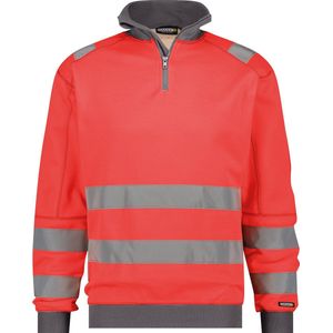 Dassy Denver Hogezichtbaarheidssweater Fluorood/Cementgrijs maat XS