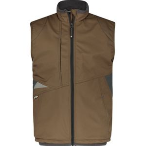 Dassy - Fusion Softshell Bodywarmer - Leembruin/Antracietgrijs - 100% Polyester