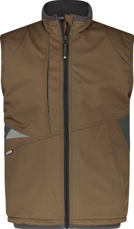 Dassy - Fusion Softshell Bodywarmer - Leembruin/Antracietgrijs - 100% Polyester