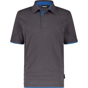 DASSY® Orbital Polo - maat L - ANTRACIETGRIJS/AZUURBLAUW