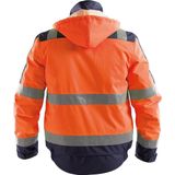 Dassy - Lima - Hogezichtbaarheidswinterjas - Fluo-Oranje/Marineblauw