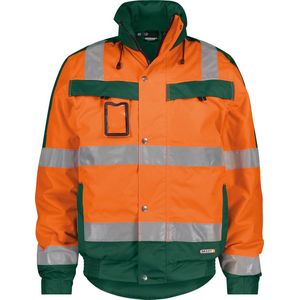 Dassy - Lima - Hogezichtbaarheidswinterjas - Fluo-Oranje/Flessengroen - Waterdicht, Winddicht, Ademend