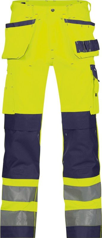 Dassy - Glasgow - Hogezichtbaarheidsholsterzakkenbroek - Fluogeel/Marineblauw