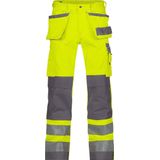 Dassy - Glasgow - Hogezichtbaarheidsholsterzakkenbroek - Fluogeel/Cementgrijs - Maat 54