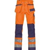 Dassy - Glasgow - Hogezichtbaarheidsholsterzakkenbroek - Fluo-Oranje/Marineblauw
